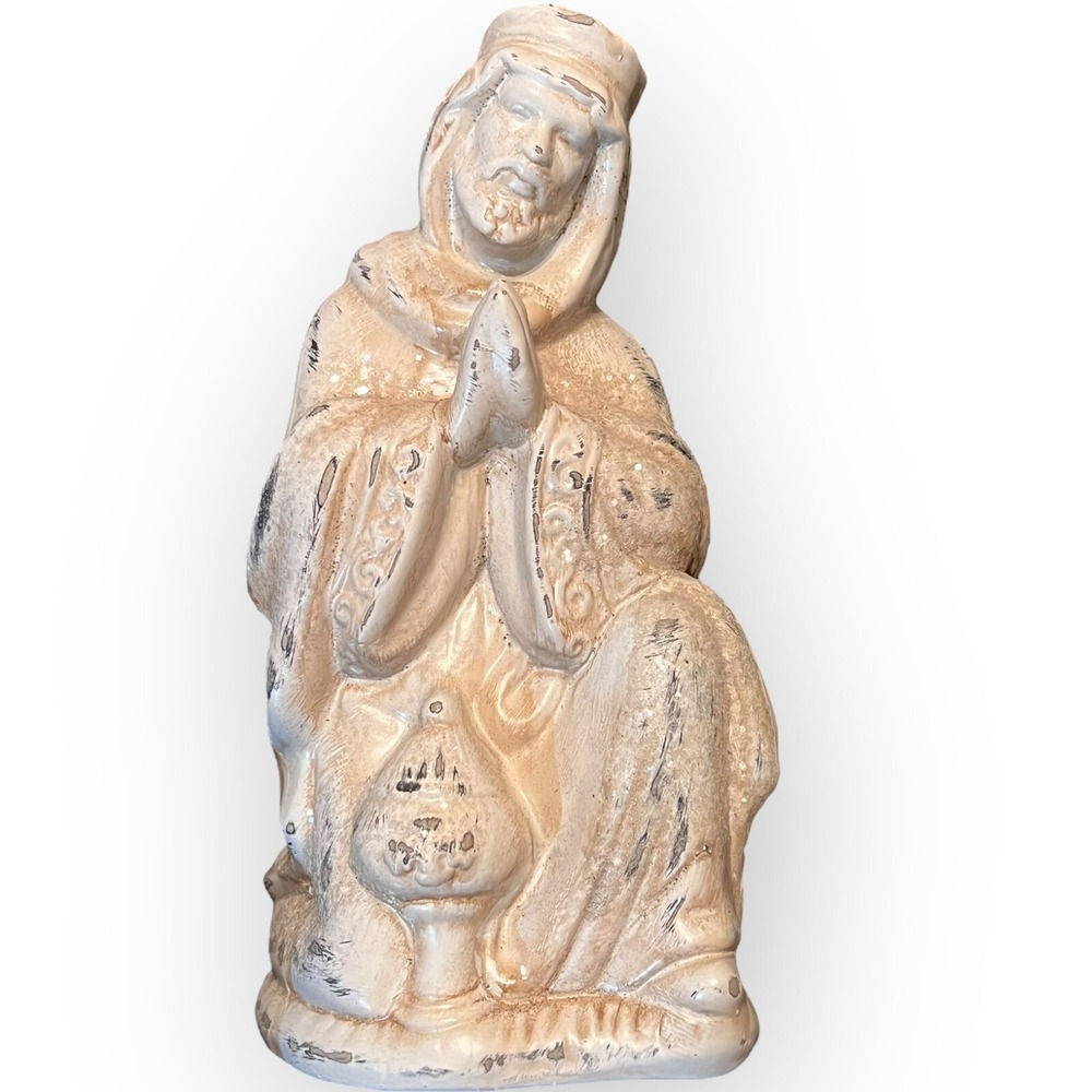 Robert Stanley Nativity Kneeling Wiseman Promise Replace‎ Whitewash Resin 8"